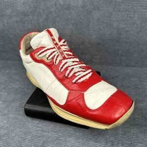 Prada Americas Cup Sneakers Red White Leather Low Top Mens 9.5 Made Italy